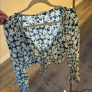 Floral Green Women's Top